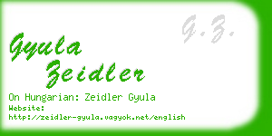 gyula zeidler business card